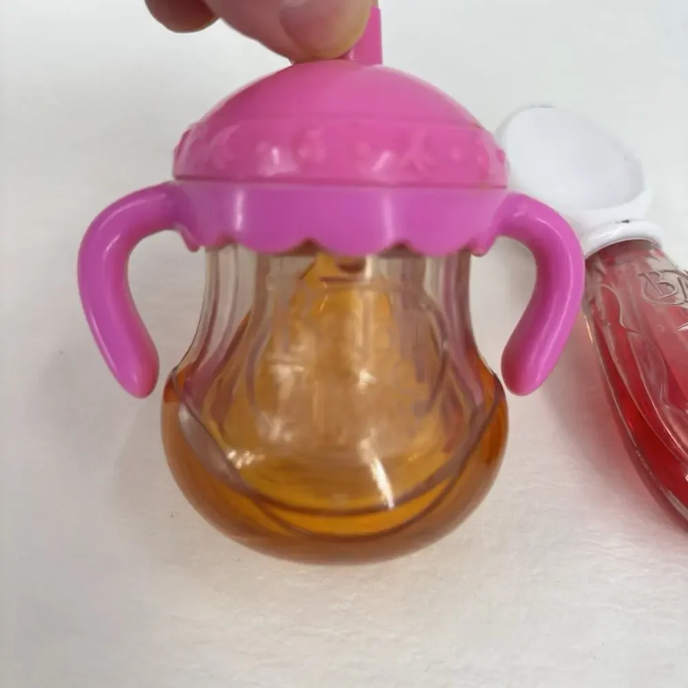 Baby Alive‎ All Gone Pink Sippy Cup Apple Juice and Medicine Spoon Disappearing
